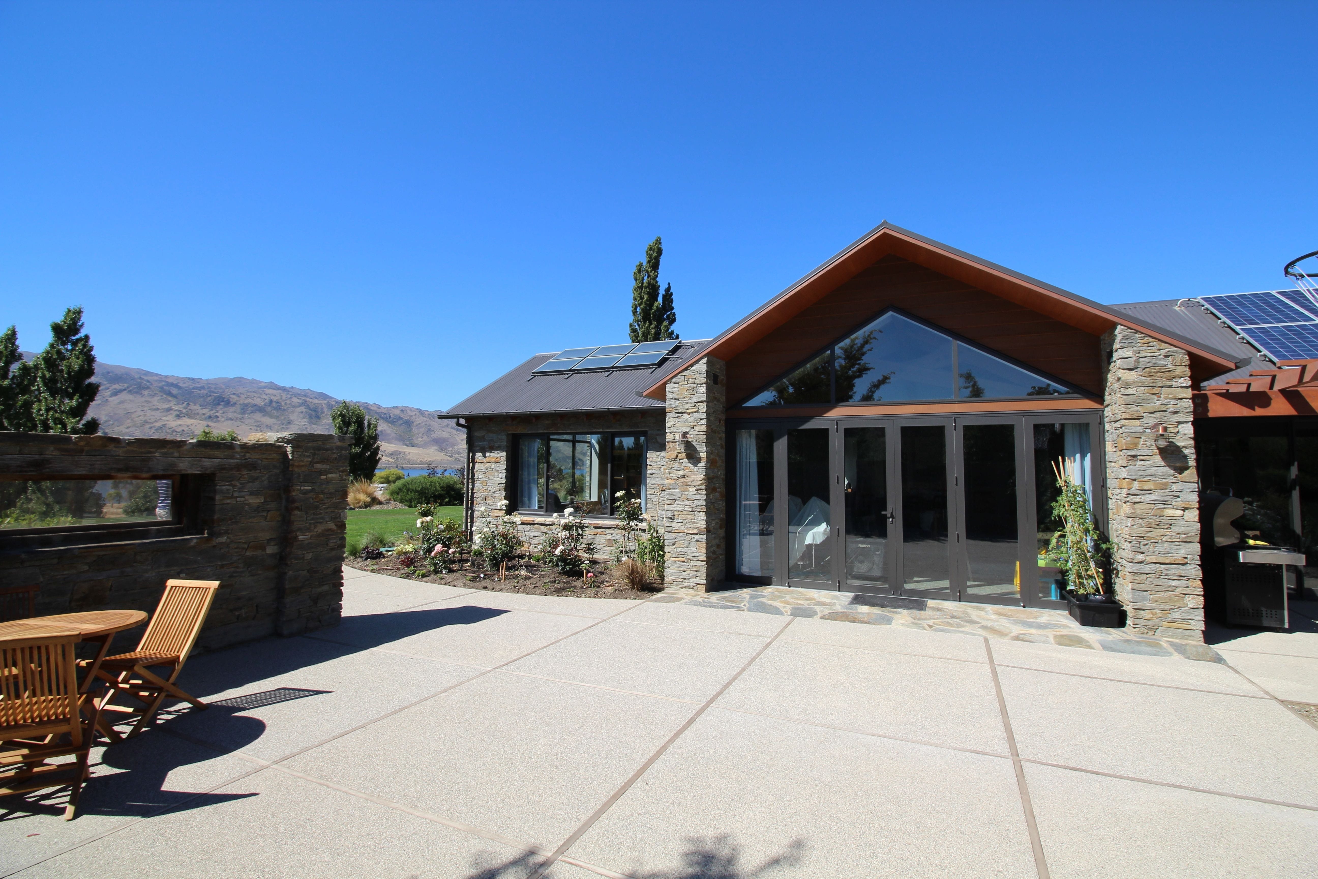 cozy schist stone courtyard