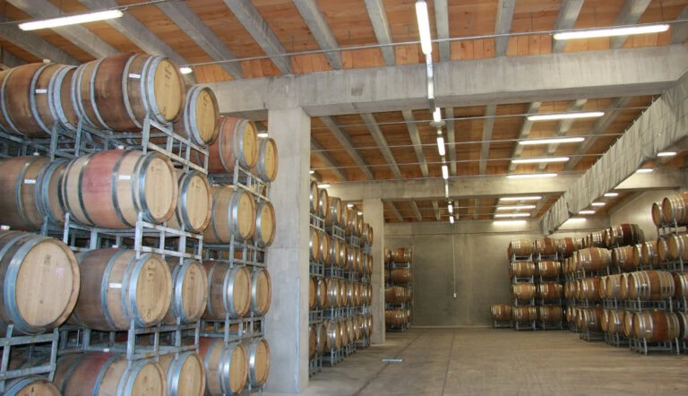 Mount Difficulty Barrel hall with warm roof above